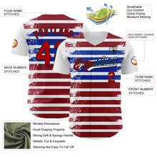Load image into Gallery viewer, Custom White Red Black Cuban Flag-Blue 3D Cuba Authentic Baseball Jersey
