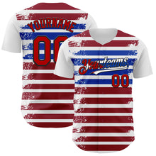 Load image into Gallery viewer, Custom White Red Black Cuban Flag-Blue 3D Cuba Authentic Baseball Jersey
