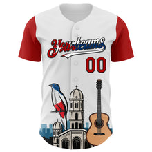Load image into Gallery viewer, Custom White Red Black-Cuban Flag 3D Cuba Santiago Authentic Baseball Jersey
