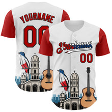 Load image into Gallery viewer, Custom White Red Black-Cuban Flag 3D Cuba Santiago Authentic Baseball Jersey
