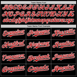 Custom Black Red-White 3D Cuba Cuban Flag Authentic Baseball Jersey
