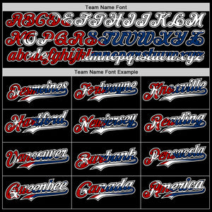 Custom Black Red White-Cuban Flag 3D Cuba Authentic Baseball Jersey
