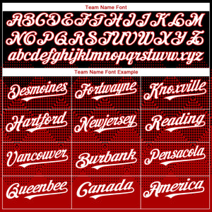 Custom Black White-Red 3D Gradient Square Shape Authentic Baseball Jersey