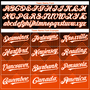 Custom Black White-Orange 3D Gradient Square Shape Authentic Baseball Jersey