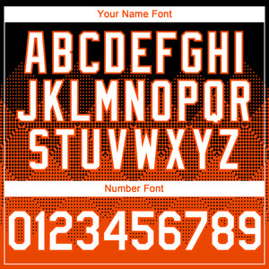 Custom Black White-Orange 3D Gradient Square Shape Authentic Baseball Jersey
