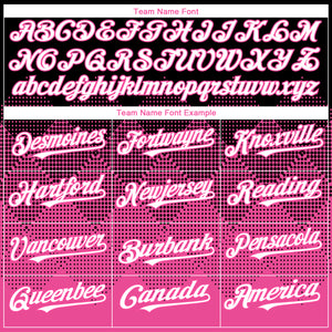 Custom Black White-Pink 3D Gradient Square Shape Authentic Baseball Jersey