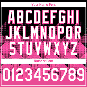 Custom Black White-Pink 3D Gradient Square Shape Authentic Baseball Jersey