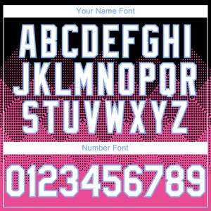 Custom Black White Pink-Light Blue 3D Gradient Square Shape Authentic Baseball Jersey
