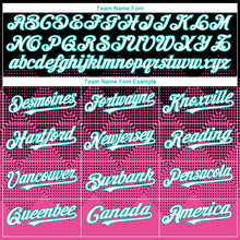 Load image into Gallery viewer, Custom Black White Pink-Aqua 3D Gradient Square Shape Authentic Baseball Jersey
