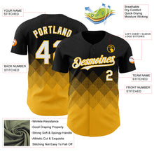 Load image into Gallery viewer, Custom Black White-Gold 3D Gradient Square Shape Authentic Baseball Jersey
