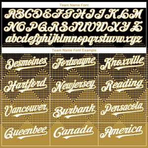Custom Black White-Old Gold 3D Gradient Square Shape Authentic Baseball Jersey