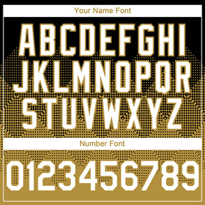 Custom Black White-Old Gold 3D Gradient Square Shape Authentic Baseball Jersey