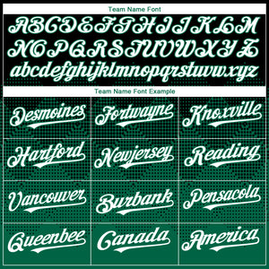 Custom Black White-Kelly Green 3D Gradient Square Shape Authentic Baseball Jersey
