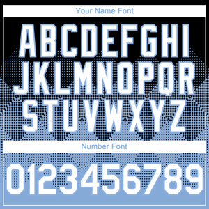 Custom Black White-Light Blue 3D Gradient Square Shape Authentic Baseball Jersey