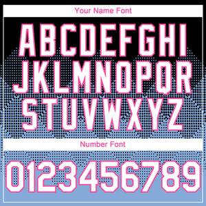 Custom Black White Light Blue-Pink 3D Gradient Square Shape Authentic Baseball Jersey
