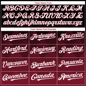 Custom Black White-Crimson 3D Gradient Square Shape Authentic Baseball Jersey