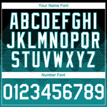 Load image into Gallery viewer, Custom Black White-Teal 3D Gradient Square Shape Authentic Baseball Jersey
