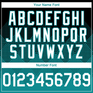 Custom Black White-Teal 3D Gradient Square Shape Authentic Baseball Jersey
