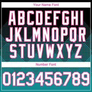 Custom Black White Teal-Pink 3D Gradient Square Shape Authentic Baseball Jersey