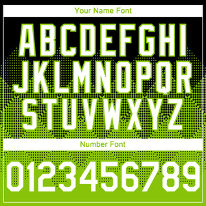 Custom Black White-Neon Green 3D Gradient Square Shape Authentic Baseball Jersey