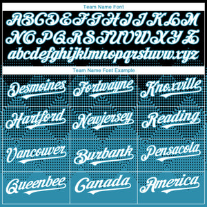 Custom Black White-Panther Blue 3D Gradient Square Shape Authentic Baseball Jersey