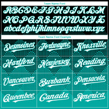 Load image into Gallery viewer, Custom Black White-Aqua 3D Gradient Square Shape Authentic Baseball Jersey
