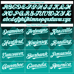 Custom Black White-Aqua 3D Gradient Square Shape Authentic Baseball Jersey