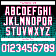 Load image into Gallery viewer, Custom Black White Aqua-Pink 3D Gradient Square Shape Authentic Baseball Jersey
