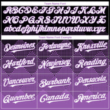 Load image into Gallery viewer, Custom Black White-Medium Purple 3D Gradient Square Shape Authentic Baseball Jersey
