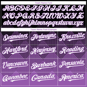 Custom Black White-Medium Purple 3D Gradient Square Shape Authentic Baseball Jersey