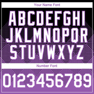 Custom Black White-Medium Purple 3D Gradient Square Shape Authentic Baseball Jersey