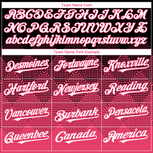 Custom Black White-Neon Pink 3D Gradient Square Shape Authentic Baseball Jersey