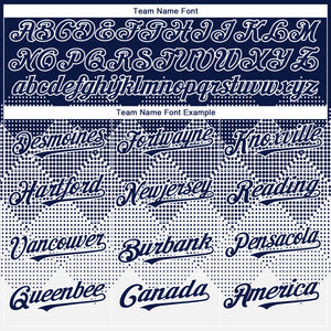 Custom Navy White 3D Gradient Square Shape Authentic Baseball Jersey