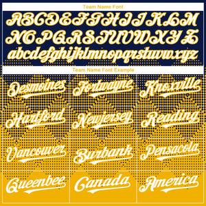 Custom Navy White-Gold 3D Gradient Square Shape Authentic Baseball Jersey