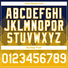 Load image into Gallery viewer, Custom Navy White-Gold 3D Gradient Square Shape Authentic Baseball Jersey
