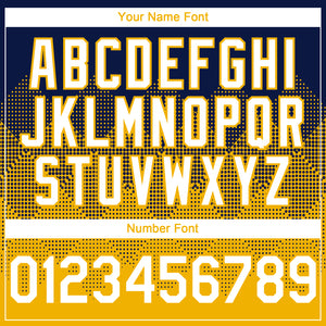 Custom Navy White-Gold 3D Gradient Square Shape Authentic Baseball Jersey