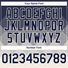 Load image into Gallery viewer, Custom Navy Cream 3D Gradient Square Shape Authentic Baseball Jersey
