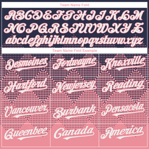Custom Navy Medium Pink 3D Gradient Square Shape Authentic Baseball Jersey