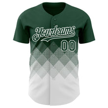 Load image into Gallery viewer, Custom Green White 3D Gradient Square Shape Authentic Baseball Jersey
