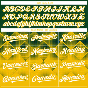Custom Green White-Yellow 3D Gradient Square Shape Authentic Baseball Jersey