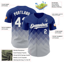 Load image into Gallery viewer, Custom Royal White-Gray 3D Gradient Square Shape Authentic Baseball Jersey
