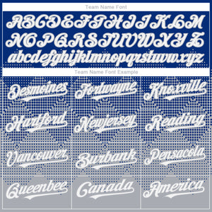 Custom Royal White-Gray 3D Gradient Square Shape Authentic Baseball Jersey