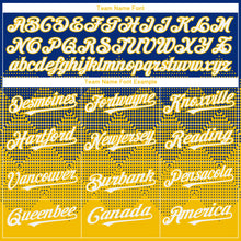 Load image into Gallery viewer, Custom Royal White-Yellow 3D Gradient Square Shape Authentic Baseball Jersey
