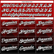 Load image into Gallery viewer, Custom Red White-Black 3D Gradient Square Shape Authentic Baseball Jersey
