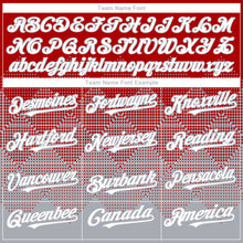 Load image into Gallery viewer, Custom Red White-Gray 3D Gradient Square Shape Authentic Baseball Jersey
