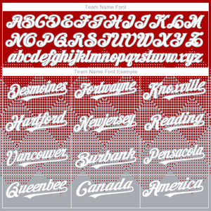 Custom Red White-Gray 3D Gradient Square Shape Authentic Baseball Jersey