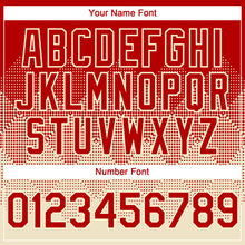 Load image into Gallery viewer, Custom Red Cream 3D Gradient Square Shape Authentic Baseball Jersey
