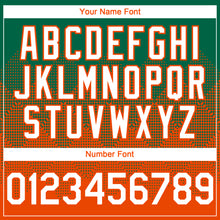 Load image into Gallery viewer, Custom Kelly Green White-Orange 3D Gradient Square Shape Authentic Baseball Jersey
