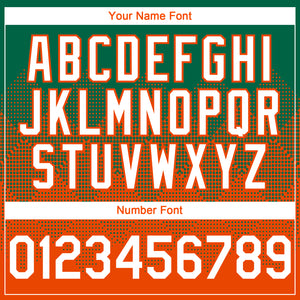 Custom Kelly Green White-Orange 3D Gradient Square Shape Authentic Baseball Jersey