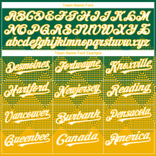 Load image into Gallery viewer, Custom Kelly Green White-Gold 3D Gradient Square Shape Authentic Baseball Jersey
